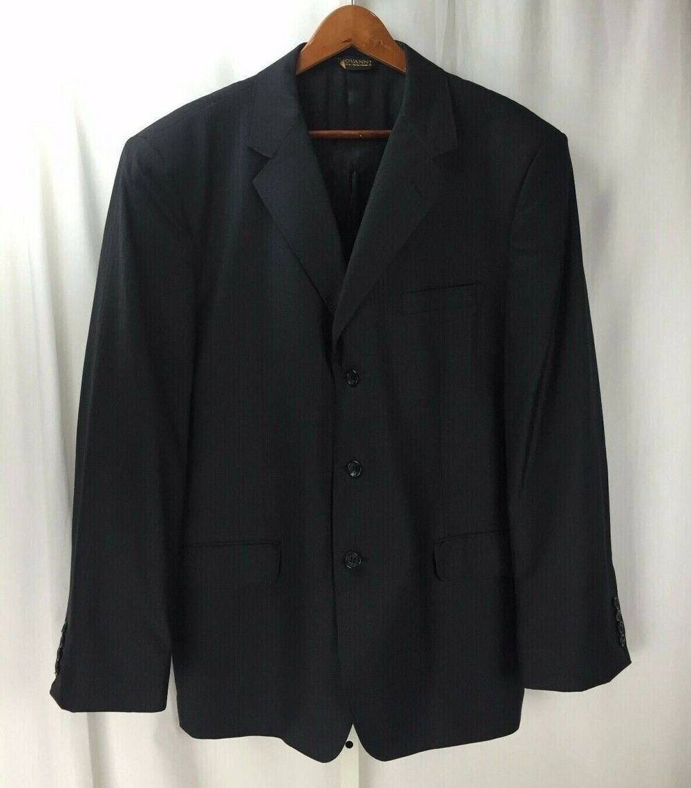 Giovanni BESPOKE Ermenegildo Zegna TROFEO Charcoal Blazer Jacket Coat 46L